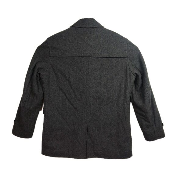 Michael Kors Winter Coat Men's L Gray Full-Button 54% Wool Pockets Insulated - Picture 2 of 9